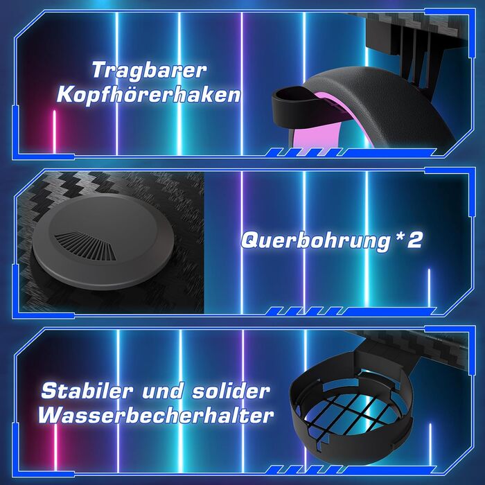 Ігровий стіл Homall 80 x 52 см, ігровий стіл Z-Frame з підставкою для чашки, гачком для навушників, комп'ютерний стіл Стіл для ком