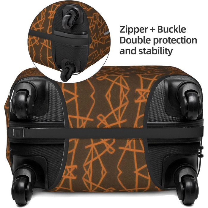 Чохол для валізи з квітковим принтом, міцний, підходить для валіз розміром 45,7 - 81,3 см, розмір M, чорний, середній