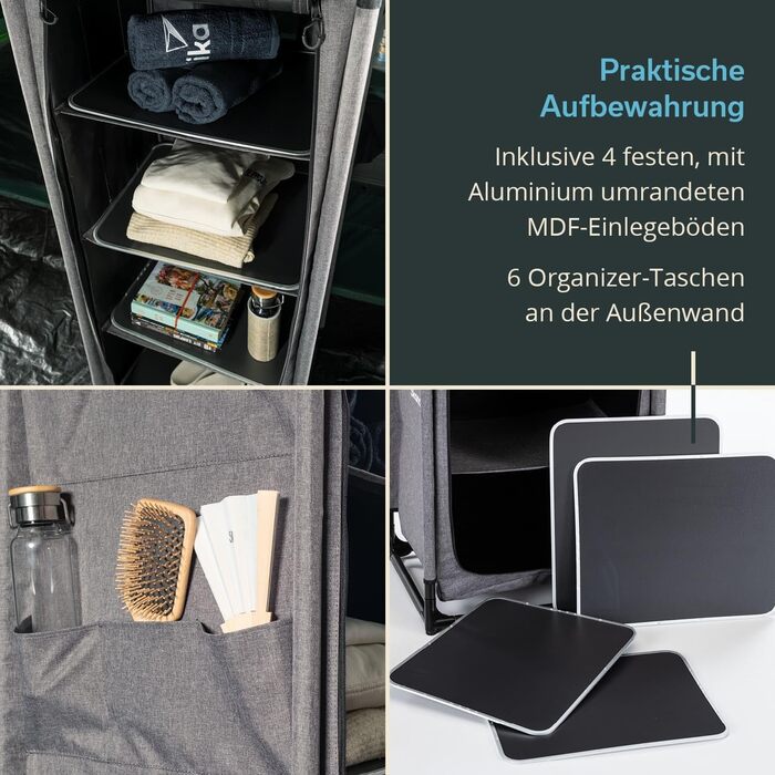 Кухня для кемпінгу Skandika Ruoka Висока шафа/кухонна шафа з мийкою та захистом від вітру та бризок, відділення для зберігання з полицями, сумка для перенесення, вулична кухня, кемпінгова шафа Вулична кемпінгова кухня, дорожня кухня 59 x 48 x 140 см