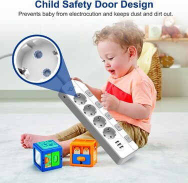 Розетка на кілька розеток із захистом від перенапруги (4000 Вт 16 А), розетка KEPLUG на кілька розеток з 3 USB, індивідуально пере