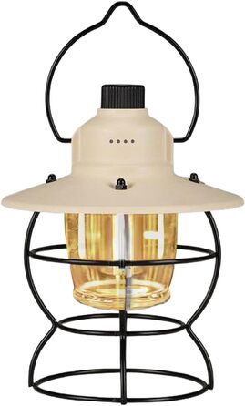 Світлодіодний кемпінговий ліхтар, 3 режими, вінтажний, яскравий ліхтар для коней з міцною конструкцією, аксесуар для активного відпочинку з енергоефективним дизайном, кемпінгове спорядження, ліхтарі для альпінізму, риболовлі, кремового кольору