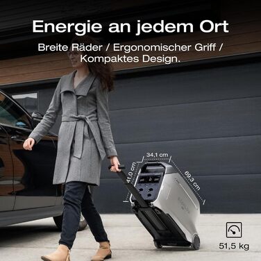 Портативна електростанція EF ECOFLOW DELTA Pro 3, акумулятор LFP 4096 Втгод, можливість розширення до 12 кВтгод, вихідна потужність змінного струму 4000 Вт, сонячний генератор для домашнього використання, кемпінгу, надзвичайних ситуацій, відключення елект