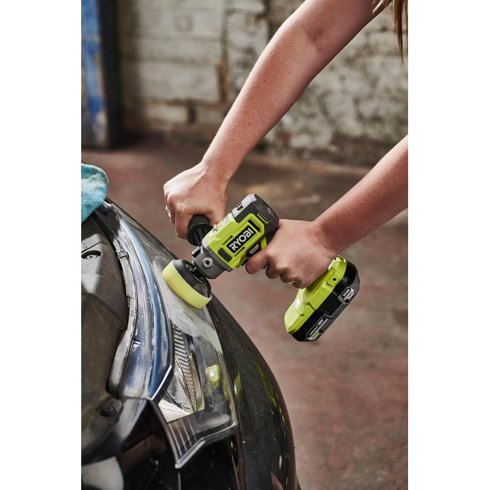 Акумуляторна полірувальна машина RYOBI 18 В ONE RDP18-0 (полірувальний диск 50/75 мм, 2-швидкісний редуктор, знімна ручка, без аку