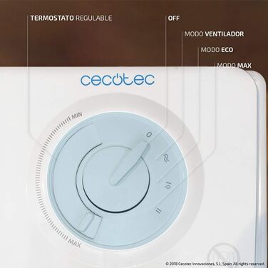 Вертикальний керамічний обігрівач Cecotec ReadyWarm 6200 Ceramic Sky, 2000 Вт, теплий та холодний обдув, осциляція, 3 режими з терморегулятором, для приміщень до 25 м
