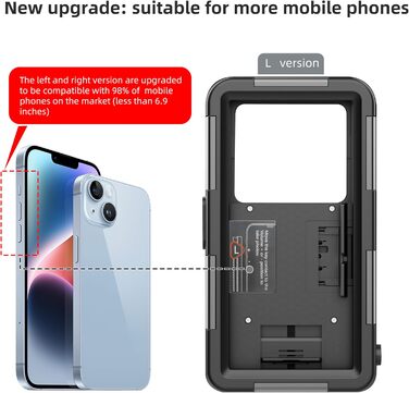 Чохол для підводного плавання для iPhone 17/16/15/14/13/12/11 Pro Max/XR/XS/X та інших, професійний захист 15 м/50 футів, водонепроникний чохол для підводного плавання, серфінгу, фото та відео (чорно-помаранчевий)