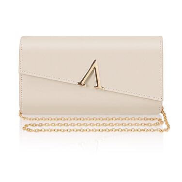 Клатч Larcenciel, елегантна сумочка зі знімним ланцюжком, кремова вечірня сумка кольору нюду, модна сумка-конверт через плече для жінок, шкіряна сумка через плече для весілля, вечірки, випускного вечора, побачення (23x13x5 см)