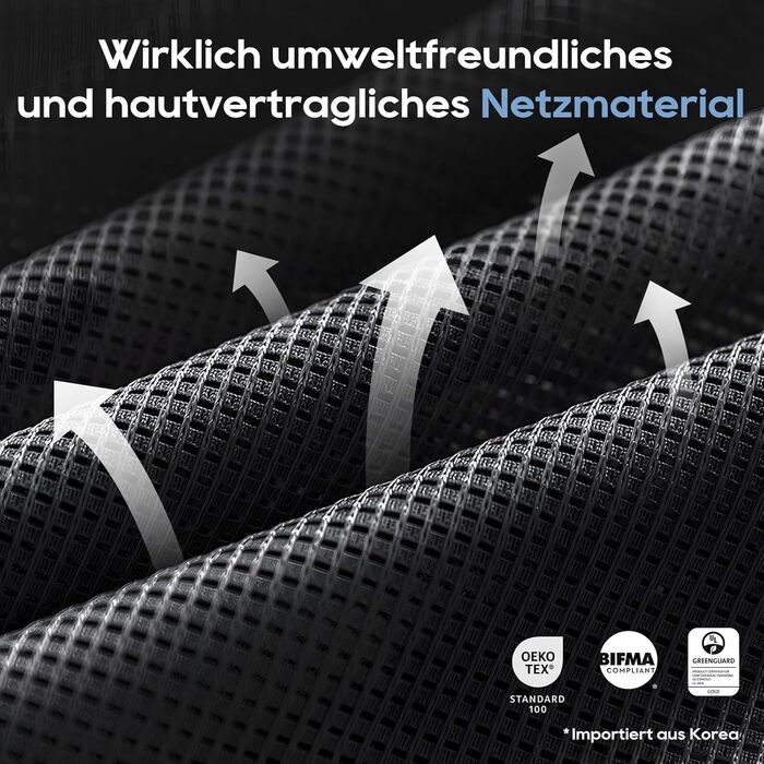 Ергономічне офісне крісло COLAMY з підставкою для ніг крісло керівника з високою спинкою, регульованим підголівником та 3D-підлокітниками дихаюча сітка, динамічна поперекова підтримка, регулювання висоти чорний колір