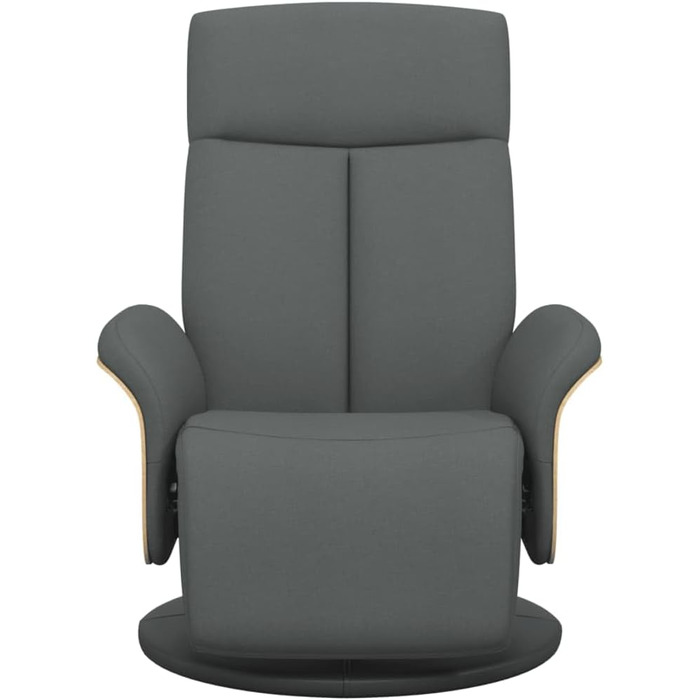 Крісло-реклайнер vidaXL, обертове крісло зі спинкою та підставкою для ніг, крісло для телевізора з функцією відкидання, шезлонг, м&39яке крісло, темно-сіра тканина