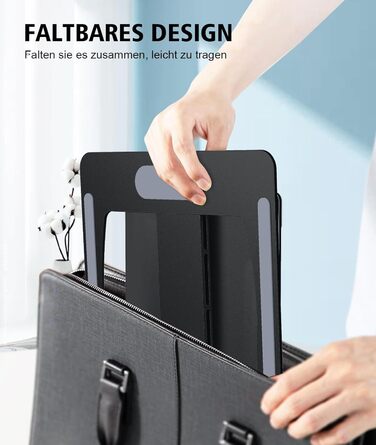 Підставка для ноутбука Glangeh регульована по висоті, ергономічна, портативна. Складана алюмінієва підставка для ноутбука та книг, сумісна з MacBook Air Pro (1016 дюймів), чорного кольору.