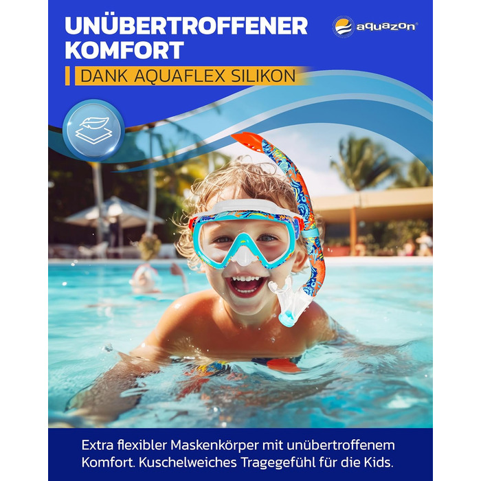 Надзвичайно зручний дитячий комплект для підводного плавання, маска для дайвінгу з надм&39яким силіконом, 7-14 років, кришталево чистий вид крізь загартоване скло Coral