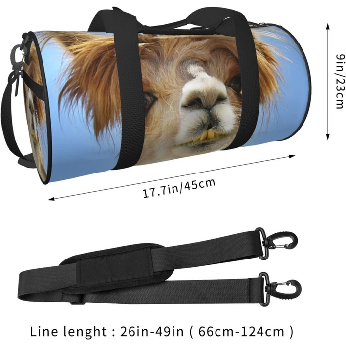 Дорожня сумка-циліндр з кумедним альпакою-ламою, спортивна сумка для чоловіків та жінок, сумка для подорожей, спортивна сумка