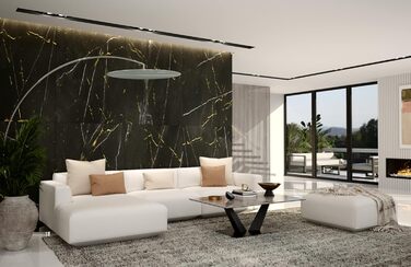 Журнальний столик Stella Trading Gisele з керамічною поверхнею та металевим каркасом, антрацит - високоякісний диванний столик для вашої вітальні - 120 x 40 x 80 см (Ш/В/Г)