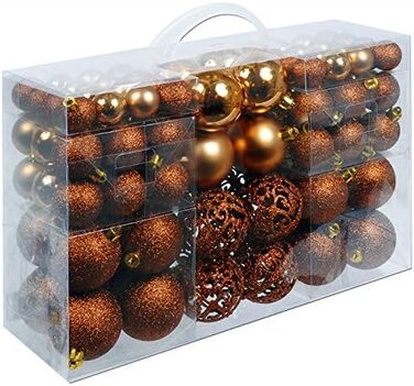 Різдвяні кульки 100 шт коричневі Deuba