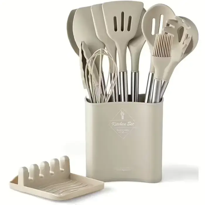 Набір кухонного приладдя, 13 предметів, бежевий