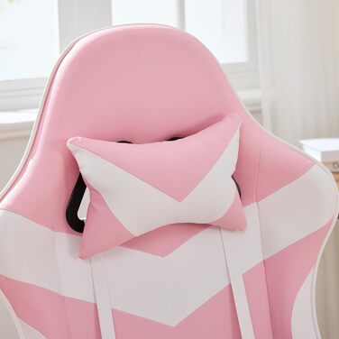 Геймерське крісло з підставкою для ніг та підголівником Ергономічне офісне крісло з поворотом на 360 Регулювання висоти Регулювання нахилу 90-155 Вантажопідйомність 136 кг Виготовлено з ПВХ шкіри Чорно-сірий (рожево-білий)