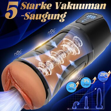 Електричний мастурбатор для чоловіків з 10 функціями вібрації та 5 функціями всмоктування, реалістична секс-іграшка для вагіни та кицьки, кишеньковий мастурбатор для кицьки, секс-іграшка для пеніса та кицьки