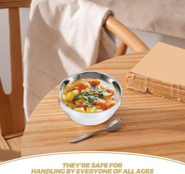 Двошарова чаша з нержавіючої сталі 5,1 дюйма ізольована проти гарячого дитяча чаша супова чаша для дому, кемпінгу, сімейного посуду для рису