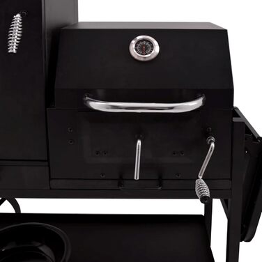 Syntrox Smoker Klavor з коптильнею, грилем барбекю, грилем на вугіллі. Гриль коптильні, сталь, листова сталь з вогнезахисним лаком, камера гриля і коптильня, дерев'яні ручки, дверцята з золи із засувкою