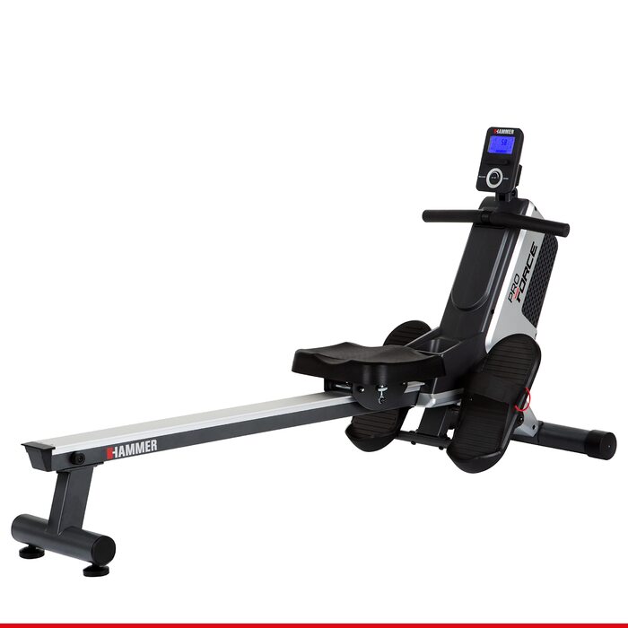 Гребний тренажер HAMMER Pro Force - компактний, легкий та високоефективний кардіотренажер з 20 програмами тренувань та тримачем для планшета, вага користувача до 120 кг