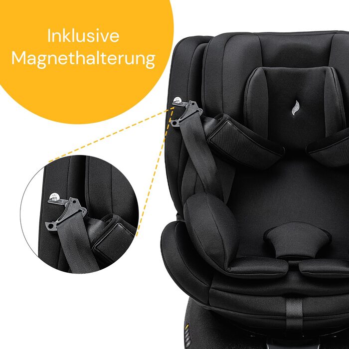 Поворотне дитяче автокрісло 40-150 см, реборд з Isofix, дитяче автокрісло - All Black, 360 i-Size