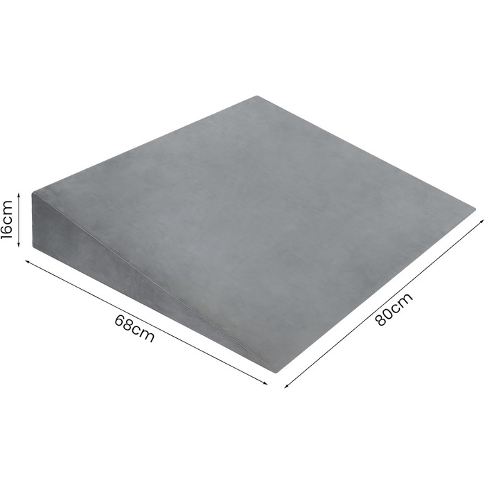 Преміальна клиноподібна подушка для ліжка та дивана 2-зонна система комфорту Подушка для рефлюксу та підняття сну Ергономічний клиноподібний матрац Подушка для читання, подушка для підтримки спини та подушка для ніг (сіра 80 см)