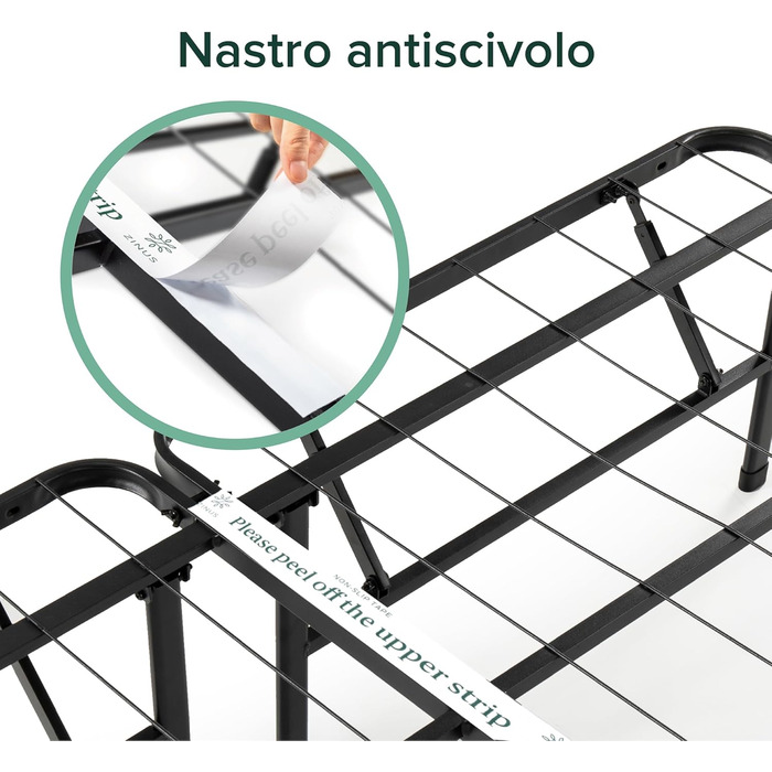 Розкладне ліжко Zinus SmartBase 160 x 190 см Висота 35 см Ідеально підходить як гостьове ліжко з місцем для зберігання речей під ліжком Металеве ліжко Чорне 160 x 190 см Чорний