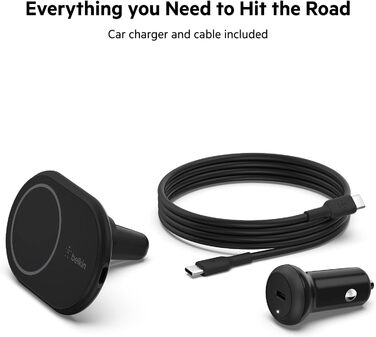 Магнітний бездротовий автомобільний зарядний пристрій та кріплення Belkin для iPhone 14/13/12 серії