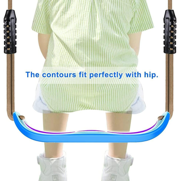 Сидіння гойдалки SELEWARE Garden Games з міцного набору з регульованою мотузкою довжиною 2,04 м і 2 карабінами, міцні гойдалки на