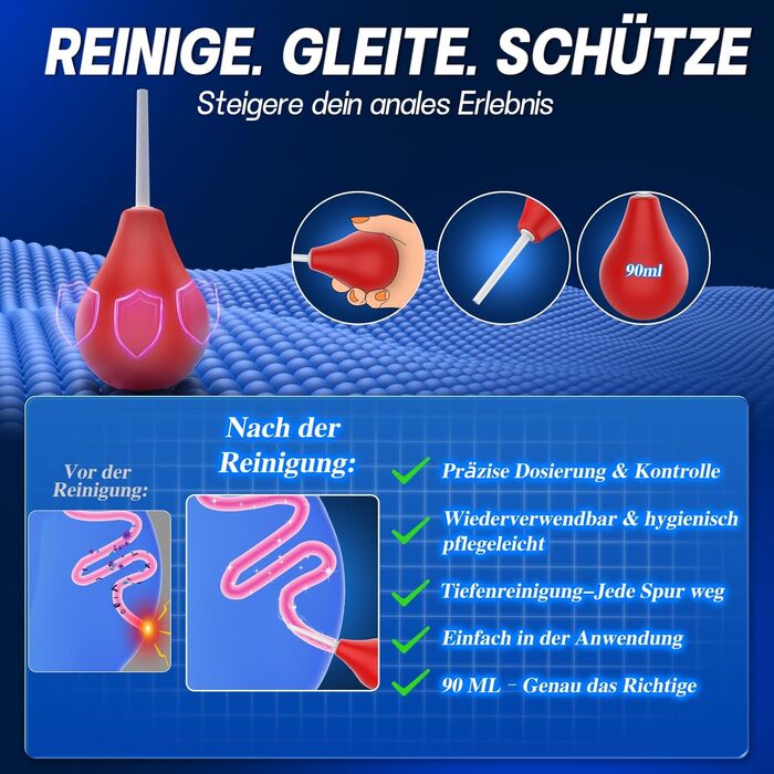 Набір анальних пробок Tagnaff 4 в 1 з анальною клізмою, M–XL, силікон