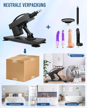 Секс-машина iKenmu для жінок, автоматична з фалоімітатором, регульована інтенсивність, присоска