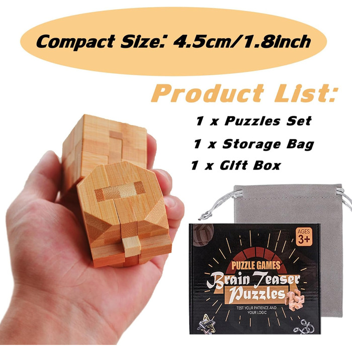 Дерев&39яна колекція з 9 предметів, дерев&39яні ігри-головоломки, дерев&39яна гра на спритність, логічні ігри, ігри на IQ, ігри на