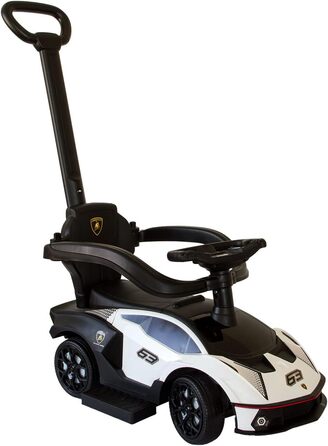 Коляска Lamborghini з штовхачем від 1 року коляска з захисною планкою коляска Lamborghini в білому кольорі можливе керування за до