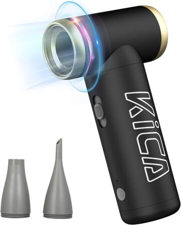 Електричний повітродув Kica JetFan 2 - заміна розпилювача стисненого повітря, що перезаряджається, ручний повітродув, міні-повітродув для ноутбука, клавіатури, автомобіля, дивана, офісного обладнання, 22500-101000 обертів за хвилину - чорний