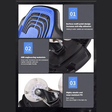 Розділений скейтборд, портативна дека для роликових ковзанів, пластини для дрифту, колеса з поліуретану з високим відскоком, скейтборд для початківців, стійкі ковзани для підлітків та дорослих, 31 дюйм, синій