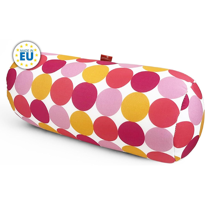 Кругла релаксаційна антистресова подушка Знімає тиск на шийний відділ хребта Наповнена дрібними комфортними намистинами М&39яка тканина з лайкри Можна прати в пральній машині 35 x 15 см Троянди