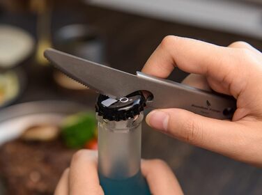 Набір титанових кемпінгових столових приборів iBasingo для кемпінгу, на відкритому повітрі, ложка, ніж, виделка, відкривачка для пляшок, невеликий легкий багаторазовий набір столових приборів для кемпінгу, риболовлі, походів, пікніка, барбекю, 3 шт. Ti107