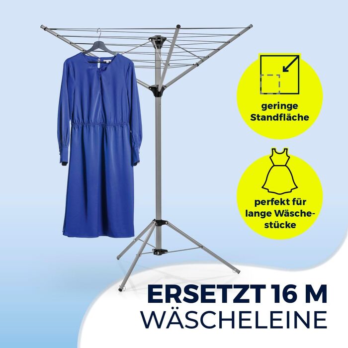 Поворотна сушарка для білизни EASYmaxx, складна сушарка для білизни в приміщенні та на відкритому повітрі Погодостійка та легка, 4
