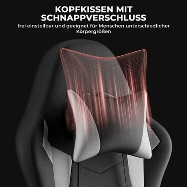 Безбрендове ігрове крісло ергономічне з регульованою висотою з підголівником, поперековою подушкою, обертове крісло для офісу, домашнього офісу, ПК, для дорослих та підлітків (чорно-біле ПВХ), 0I&I0I