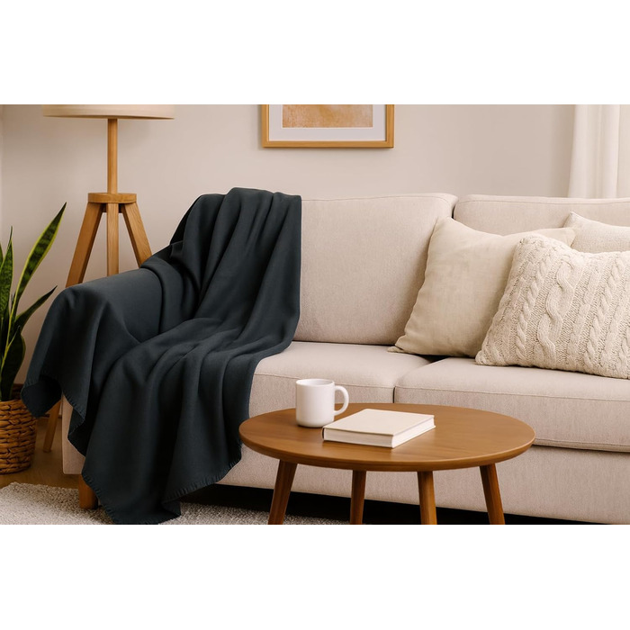 Флісові ковдри Betz, 3 шт., 130x170 см, 180 г/м Мякий плед Пухнастий плед для дивана як покривало Легкий, теплий та простий у догляді Антрацит