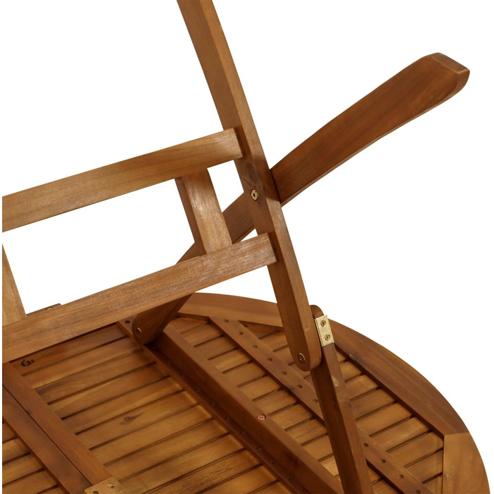 Садовий стіл DEGAMO, розкладний стіл, сільський стиль, 85x160 см, акація, коричневий олійний, сертифікований FSC, складаний, для вулиці