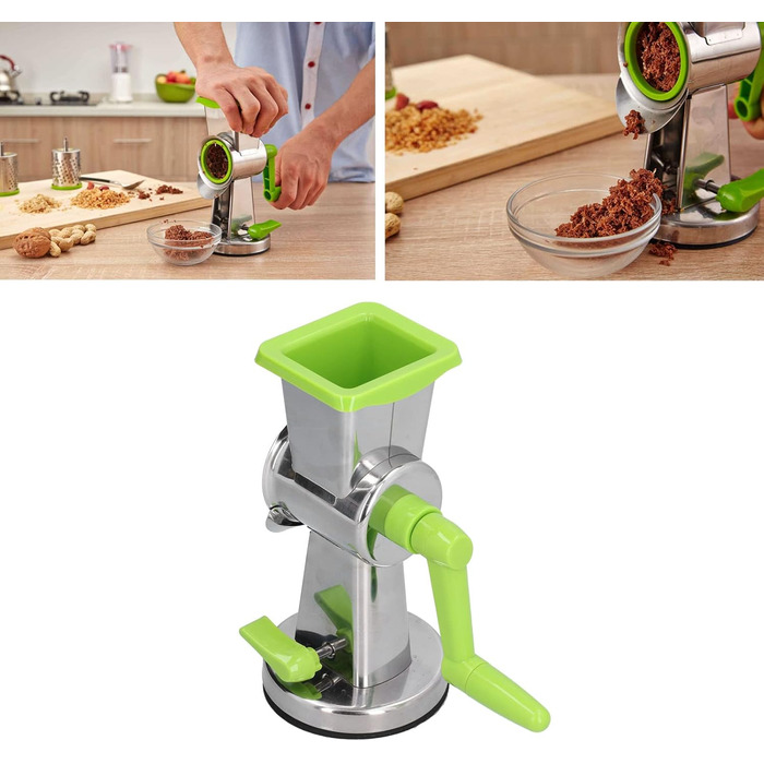 Модна, компактна і красива ручна барабанна обертова терка Topyond виготовлена з міцних матеріалів, проста в збірці, ідеально підходить для натирання сиру та інших інгредієнтів.