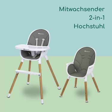 Стільчик для годування Bebeconfort Avista 2-в-1, стільчик для годування від 6 місяців, трансформований стільчик для годування, від