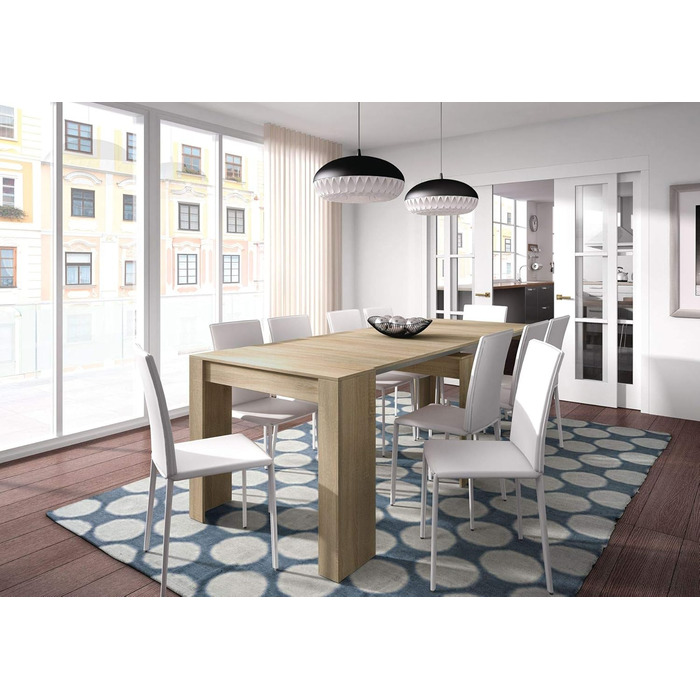 Розкладний обідній стіл Compton, розкладний стіл з багатофункціональними подовжувачами, розкладається до 10 місць, 51/237 x 90 x 78 см, дуб