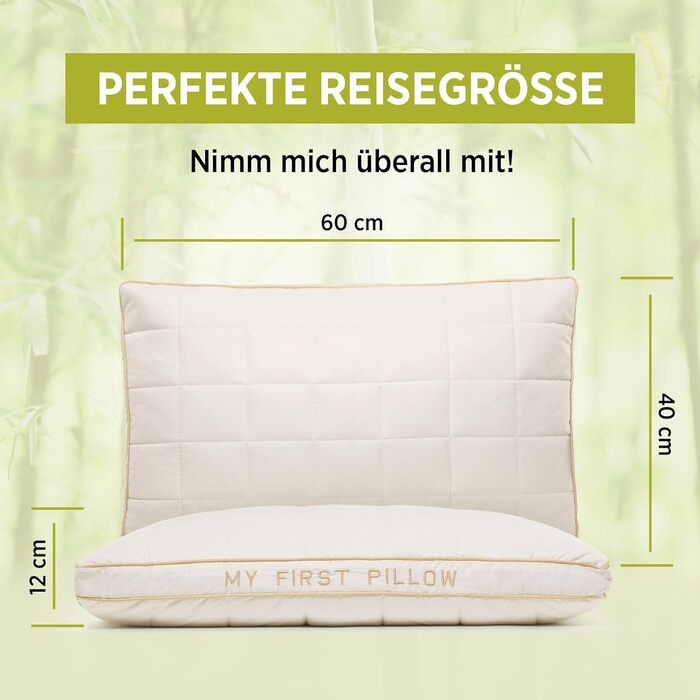 Подушка VITAPUR для дітей раннього віку, 40 x 60 см, 100 натуральна бавовна, м'яка, регульована по висоті, можна прати, гіпоалерге