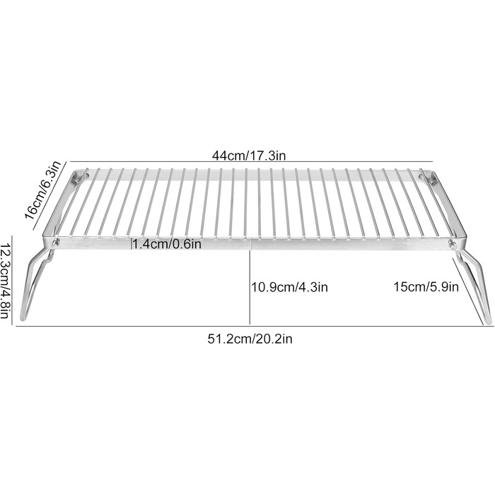 Портативний гриль для багаття, складна решітка для кемпінгового гриля з сумкою для зберігання, гриль для багаття, кемпінговий гриль зі складними ніжками, портативний міні-гриль з нержавіючої сталі для використання на свіжому повітрі