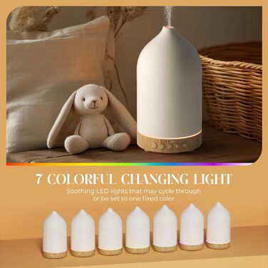 Керамічний ароматичний дифузор SALKING, білий шумовий дифузор для ефірних олій, ультразвуковий ароматерапевтичний дифузор ароматичних олій, ароматична лампа з автоматичним вимкненням для домашнього офісу йоги 200 мл