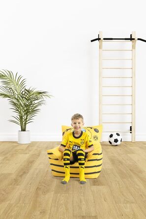 Крісло-мішок MAGMA Sitting Point для дітей з талісманом Еммою з VIP-ліцензії команди Боруссія Дортмунд, наповнювач EPS, багаторазове заправлення меблі для фанатів