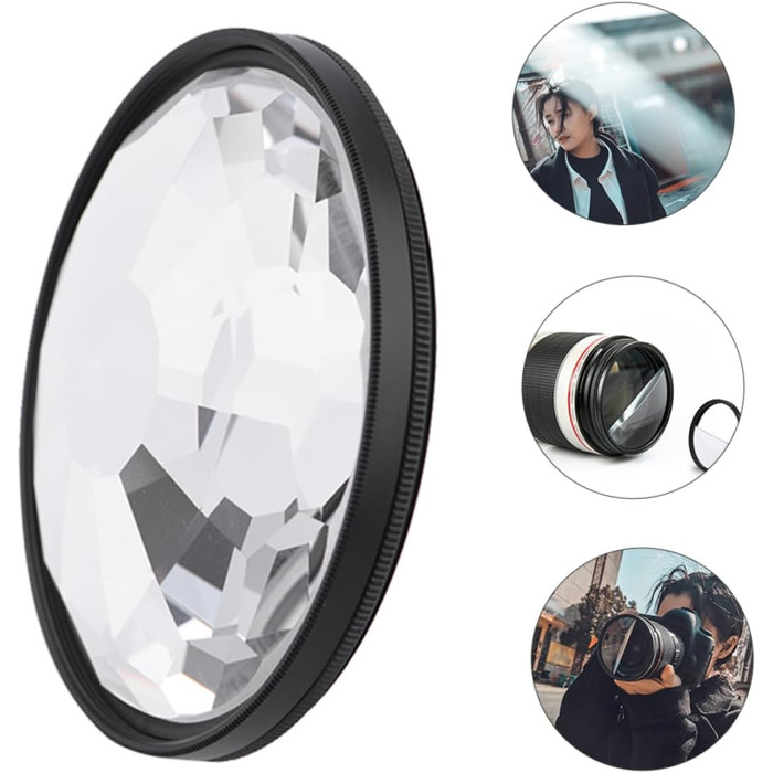 Набір з розділеними діоптрійними призмами. Фотографічні діоптрійні призми. Обєктив калейдоскопа зі скла. Фотографічні розділені діоптрійні призми. Призми для фотокамер. Обєктив камери з фільтром., 1