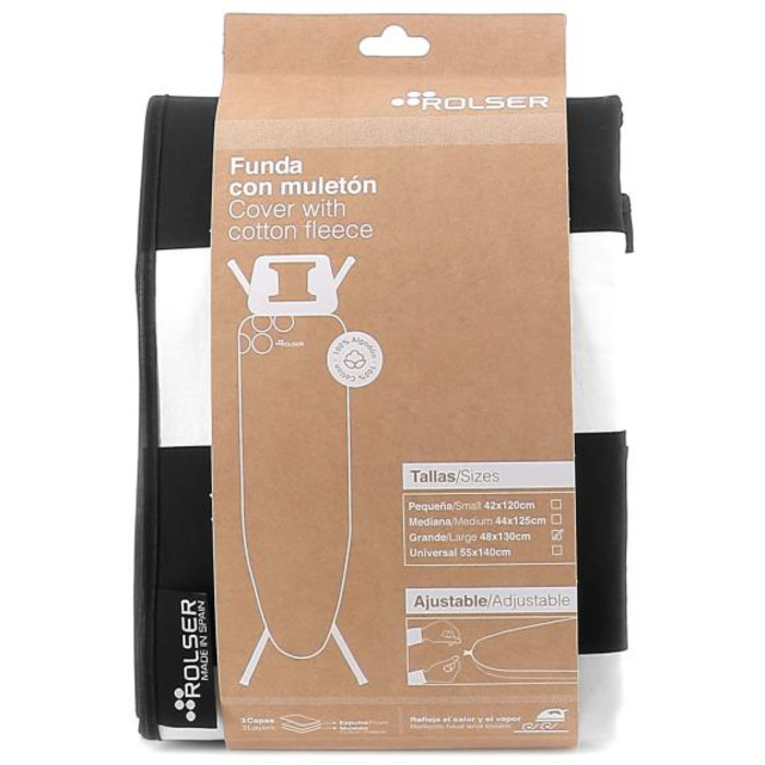 Чохол для прасувальної дошки Rolser Muleton Blanco/Negro 130 x 48 см (FUR003-2064)