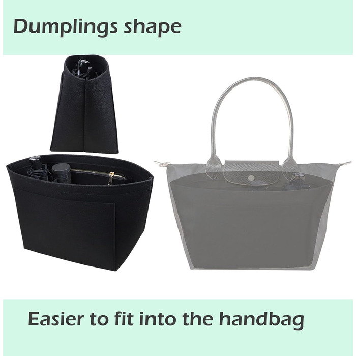 Вставка-органайзер для гаманця Longchamp Le Pliage 1028black-M для сумки-портфеля середнього чорного кольору